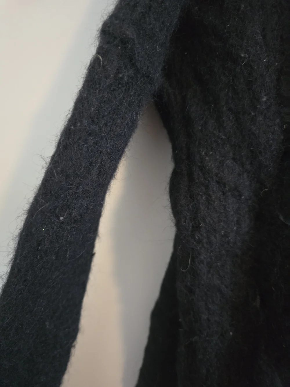 Free People Black Alpaca Wool Blend Open Front Pocket Cardigan Women’s S